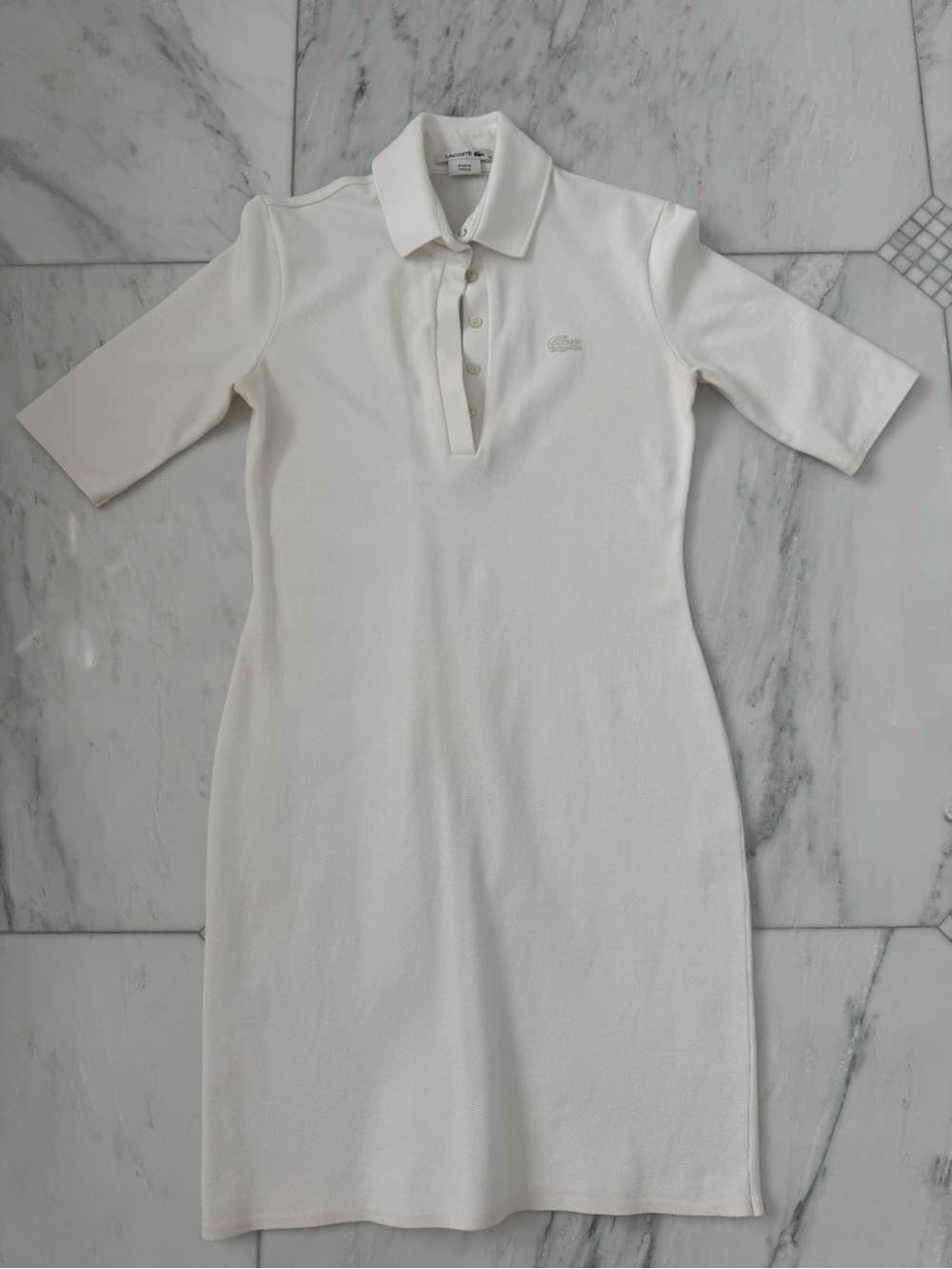 Lacoste Cream Polo Midi Dress